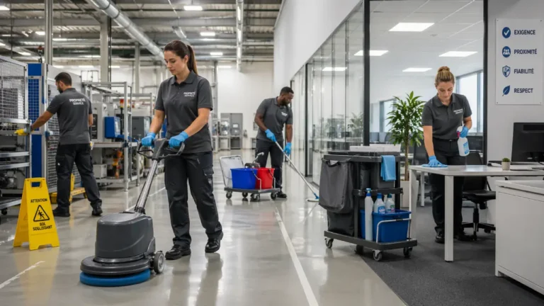 Une équipe travaillant dans un local industriel